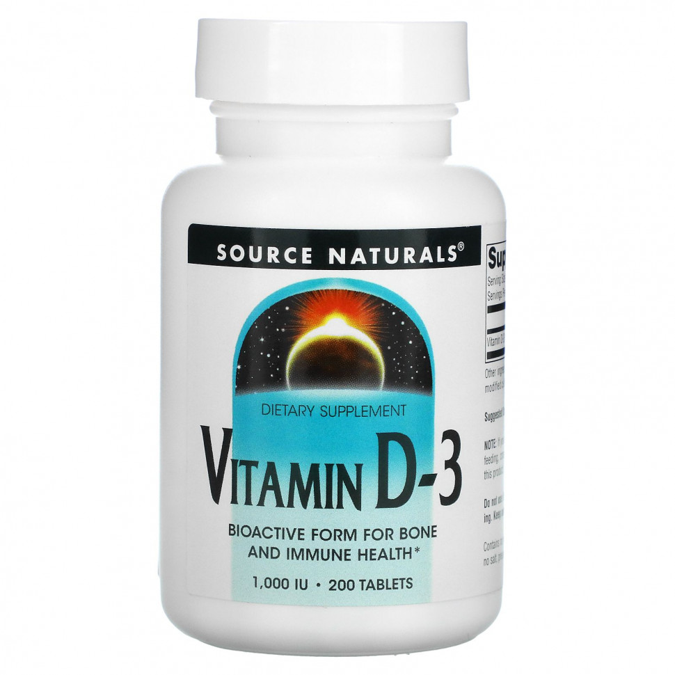 ���� ������ (Iherb) Source Naturals, ������� D3, 1000 ��, 200 ��������, ������ �� 1920 ���