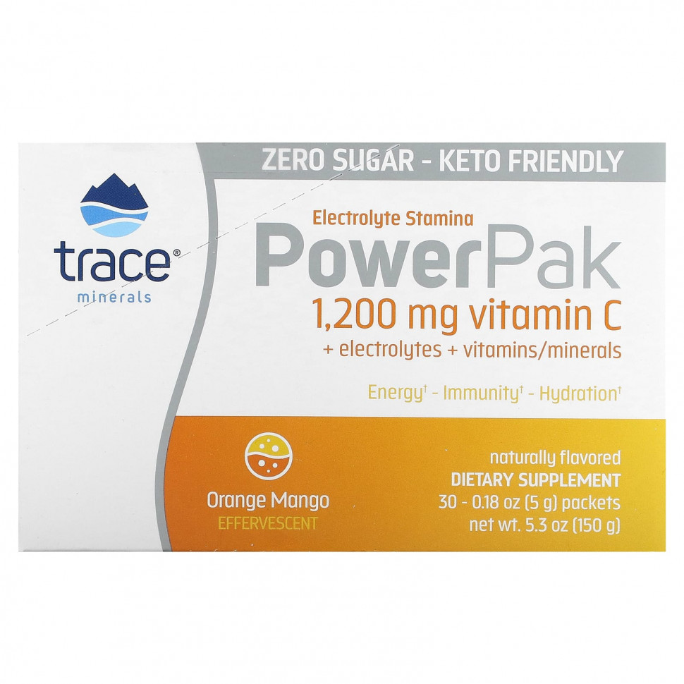 ���� ������ (Iherb) Trace Minerals �, PowerPak, �������� � �����, 30 ��������� �� 5 � (0,18 �����), ������ �� 3470 ���