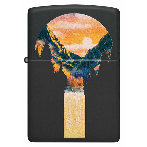      ZIPPO Classic 48676 Mountain Waterfall   Black Light -  ,   9072 