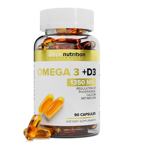 ���� ������� aTech Nutrition Omega 3 + D3, 1.4 �, 90 ��., ������ �� 721 ���