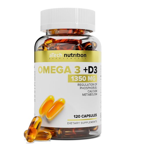 ���� ������� aTech Nutrition Omega 3 + D3, 1.4 �, 120 ��., ������ �� 902 ���