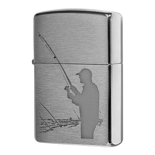 ���� ������������ ���������� ��������� ZIPPO 200 Fisherman � ��������� Brushed Chrome - �����, ������ �� 7671 ���