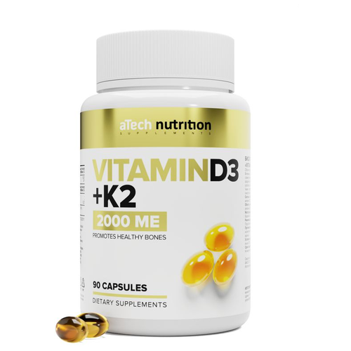 ���� ������� �3 + �2 / VITAMIN D3+�2 2000 �� 250 �� aTech nutrition 90 ������, ������ �� 631 ���