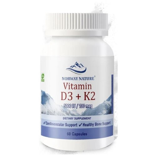 ���� Norway Nature Vitamin D-3 5000 IU + K2 100 ��� 60 ����, ������ �� 1700 ���