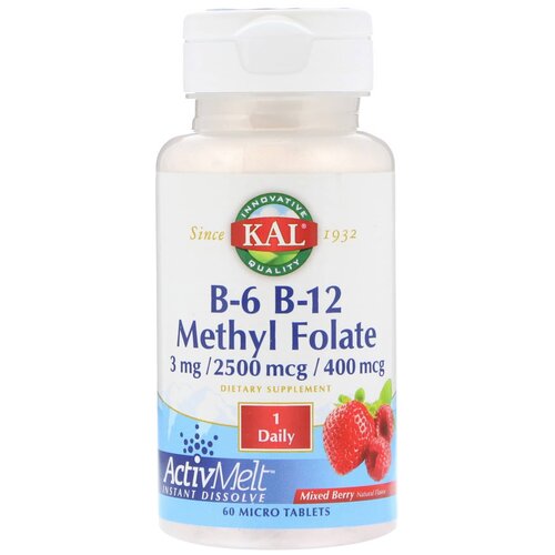 ���� �������� ����������� KAL B-6 B-12 Methyl Folate, 60 �, 60 ��., ������ �� 2429 ���