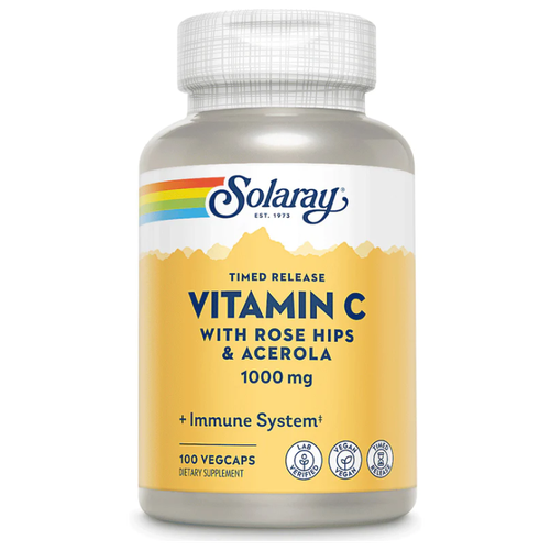���� ������� Solaray Vitamin C Timed Release with Rose Hips & Acerola, 160 �, 1000 ��, 100 ��., ������ �� 2500 ���