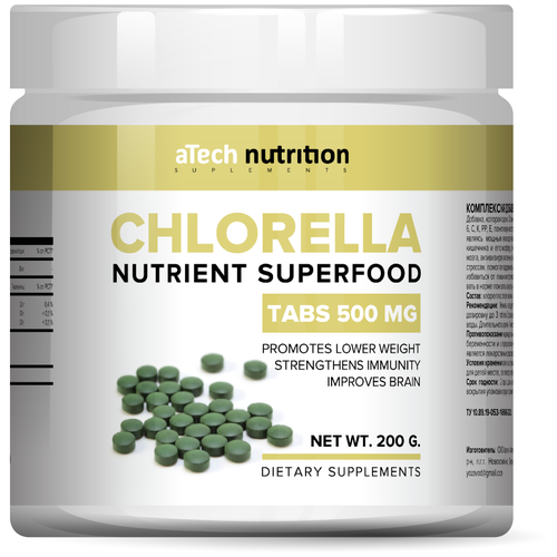 ���� �������� aTech nutrition CHLORELLA SUPERFOODS � ��������� 200 �, ������ �� 1322 ���