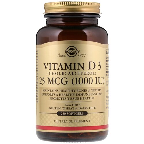 ���� ������� SOLGAR Vitamin D3 (Cholecalciferol) 1000 ��, 640 �, 1000 ME, 250 ��., ������ �� 2508 ���