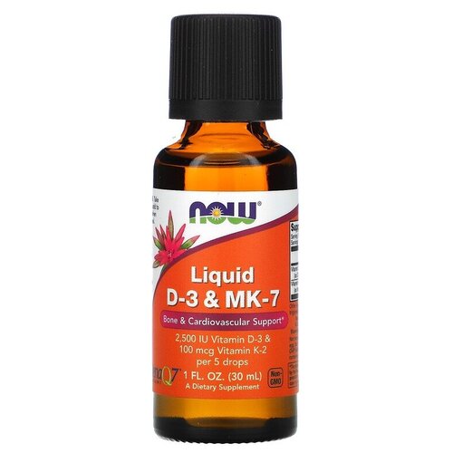���� ������� NOW Liquid Vit D-3 & Mk-7, 100 �, 30 ��, ������ �� 4060 ���