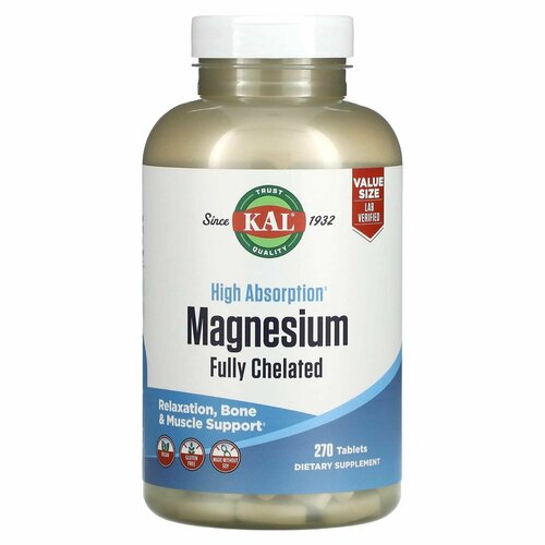 ���� KAL ������ ��������, � ������� ����������, Magnesium fully chelated 270 ��������, ������ �� 4740 ���
