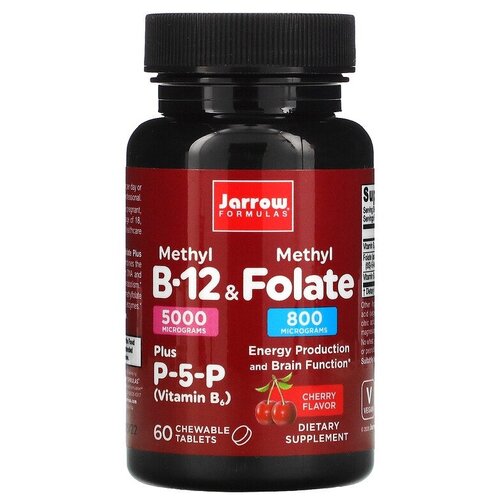 ���� �������� Jarrow Formulas Methyl B-12 & Methyl Folate 5000 ���/800 ��� (�����), 80 �, 60 ��., ������ �� 4490 ���