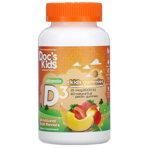 ���� �������� Doctor's Best Doc's Kids Vitamin D3 Gummies ����������� ��������� ���� 25 ��� (1000 ��), 230 �, 1000 ME, 60 ��., ������ �� 2834 ���