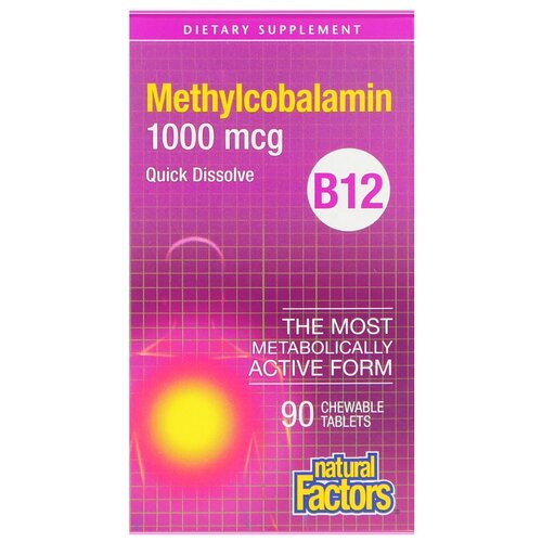 ���� �������� Natural Factors Methylcobalamin B12, 80 �, 1000 ���, 90 ��., ������ �� 2128 ���
