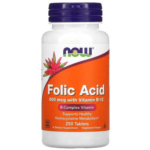���� �������� NOW Folic Acid with Vitamin B-12, 80 �, 250 ��., ������ �� 1890 ���