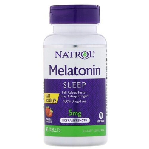 ���� �������� ����������� Natrol Melatonin Fast Dissolve, 100 �, 5 ��, 90 ��., ������ �� 1861 ���