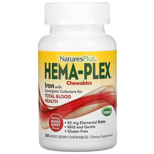 ���� �������� Natures Plus Hema-Plex ����������� (���� ������� �������), 150 �, 60 ��., ������ �� 1300 ���