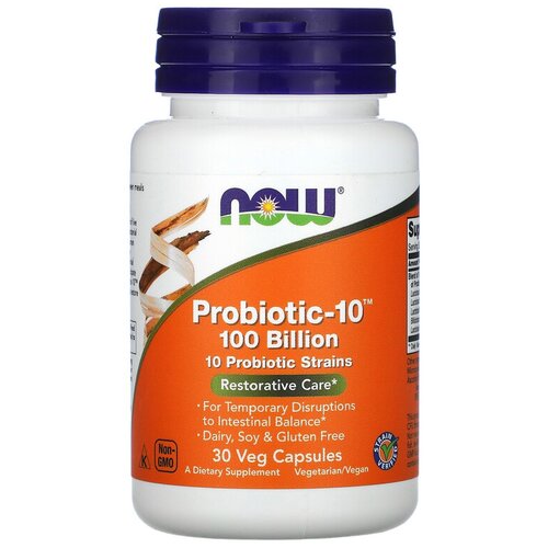 ���� ������� NOW Probiotic-10, 440 �, 100 ��, 100 ���� ���, 30 ��., ������ �� 3820 ���