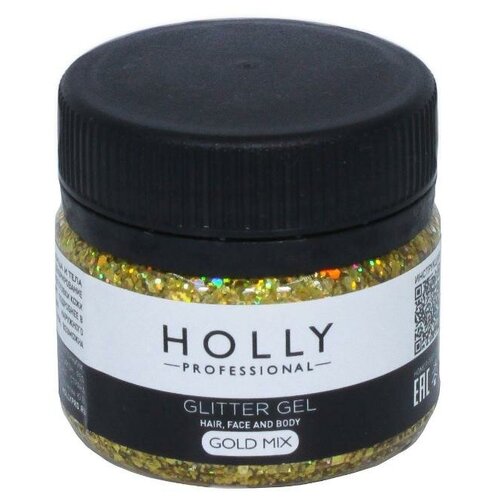 ���� Holly Professional ������������ ���� ��� �����, ���� � ���� GLITTER GEL Holly Professional, Gold Mix, 20 ��, ������ �� 630 ���