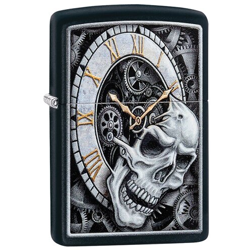  Zippo   Skull Clock Design Black Matte, 29854  1 . 1 . 60 ,   7230 