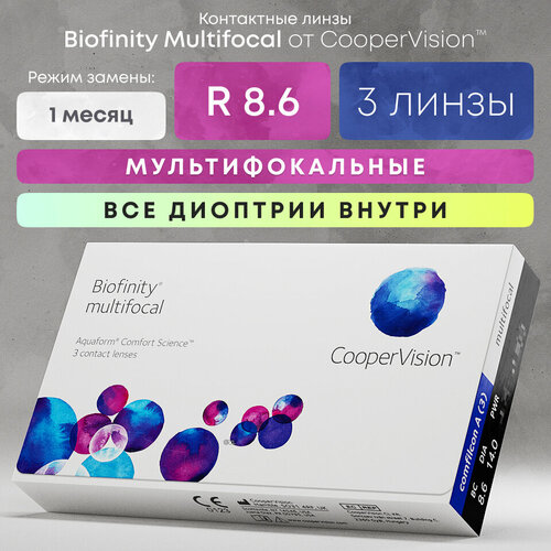 ���� ���������� ����� CooperVision Biofinity Multifocal, 3 ��., R 8,6, D -9, ADD: +2.50 N, ����������, 1 ��., ������ �� 2490 ���