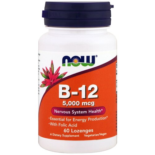 ���� NOW Vitamin B-12 5000 mcg+Folic Acid 60 loz, ������ �� 1620 ���